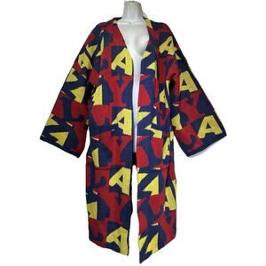 lazy oaf longline lazy open front spellout cardigan